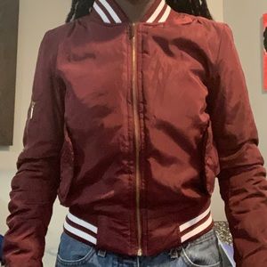 Bergundy Bomber Jacket